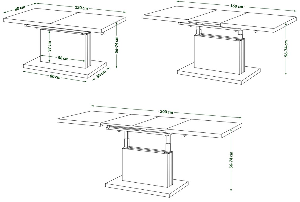 Mazzoni ASTON Nuc Elegant - MĂSUȚĂ EXTENSIBILĂ MODERNĂ MĂSUȚĂ DE CAFEA