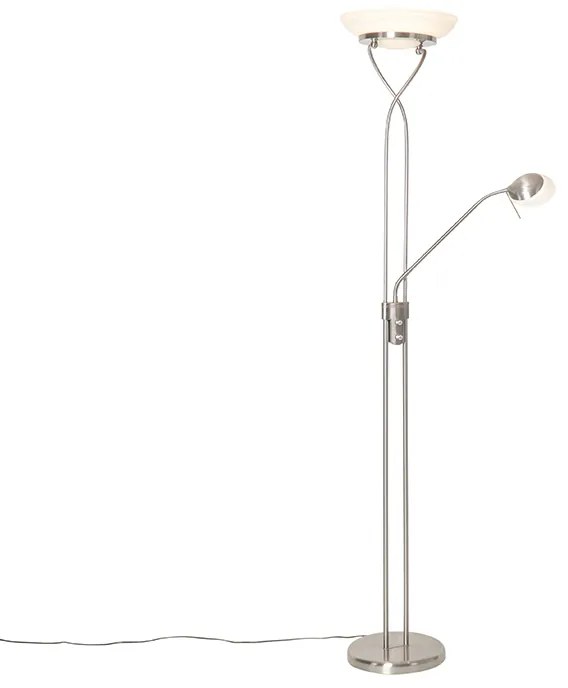 Lampă de podea din oțel cu LED și variator cu lampă de citit - Empoli