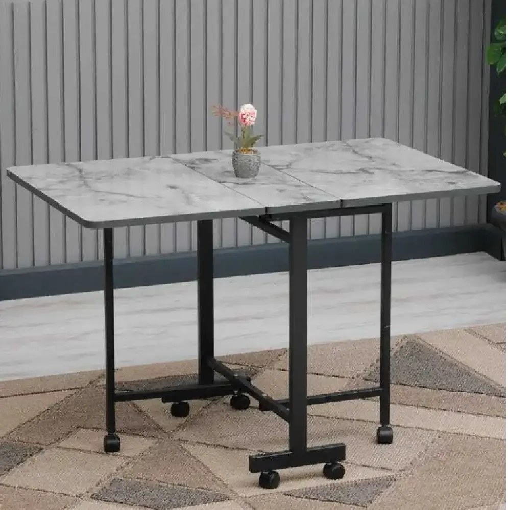 Masa Bucatarie pliabila cu roti Homs Nuc 120 x 80 x 74 cm