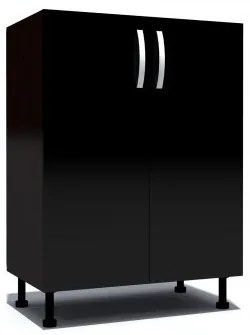Corp inferior 60 cu 2 usi Zebra negru