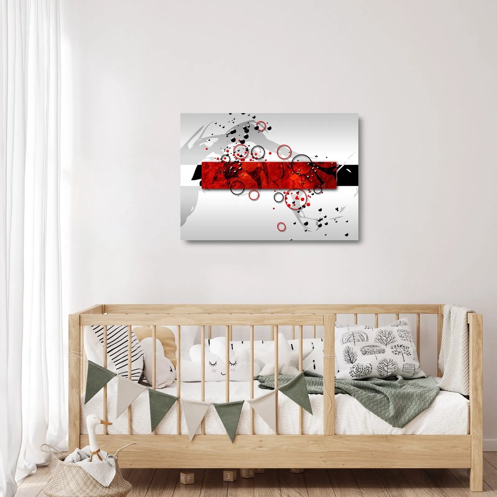 Tablou pe sticlă cu abstracție (70x50 cm)