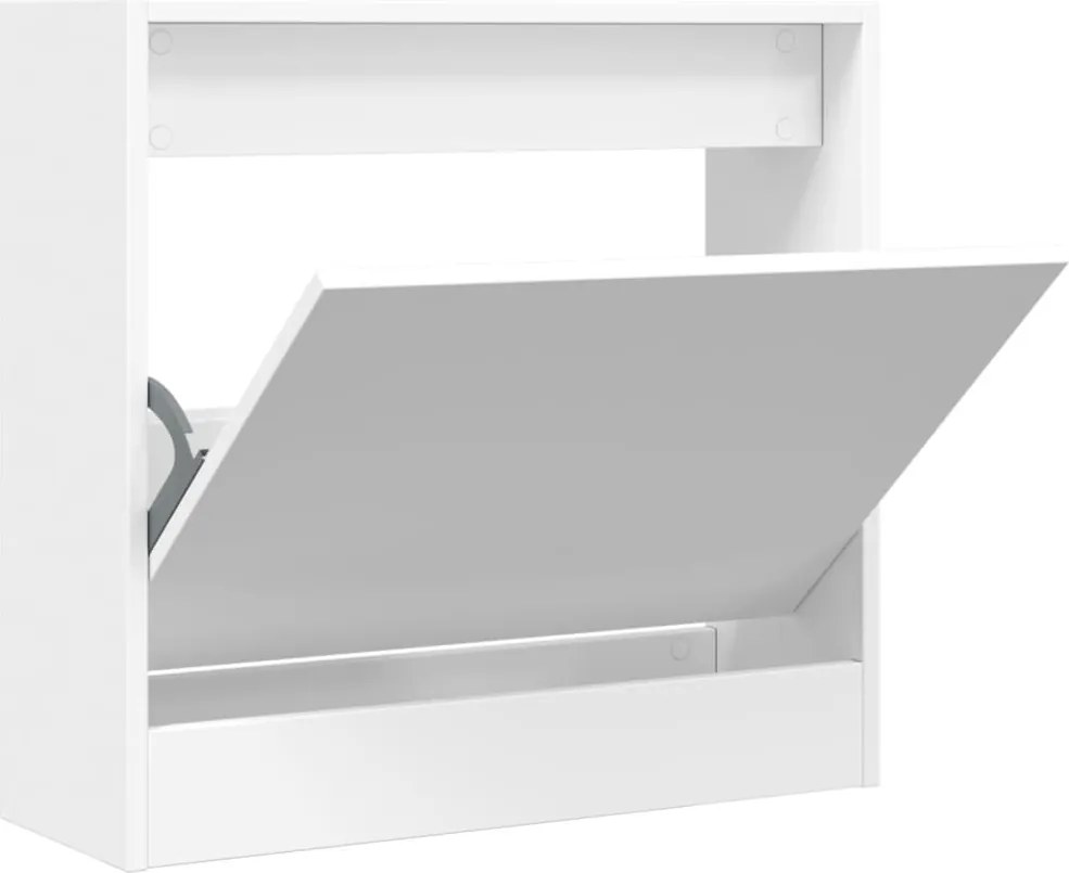 vidaXL Pantofar, alb, 60x21x57 cm, lemn prelucrat