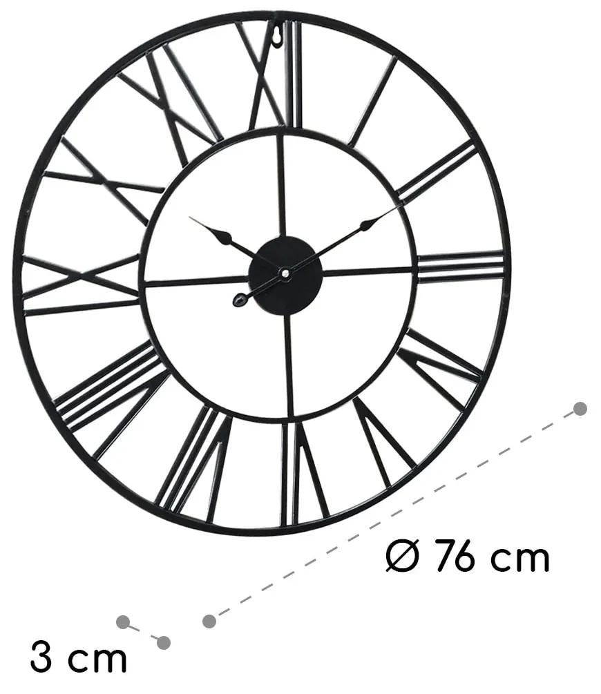Queensway 80 ceas de perete, cadru metalic, silentios, Ø 76 cm