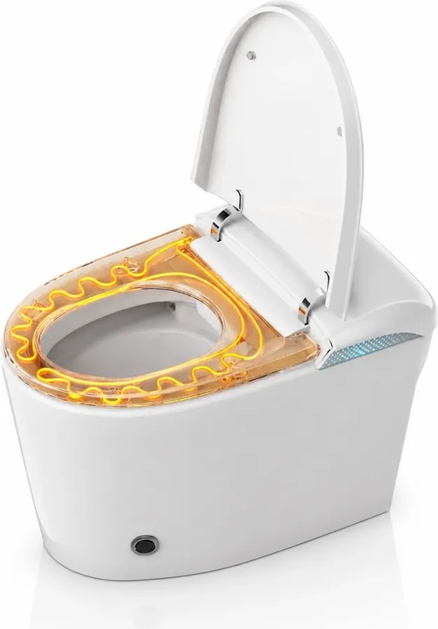 Smart WC 622 – Vas de Toaletă Inteligent cu Deschidere Automată, Spălare Automată, Uscare cu Aer Cald, Dezinfectare UV, Încălzire Colac, Telecomandă, Ecran LED, Ceramica, Alb