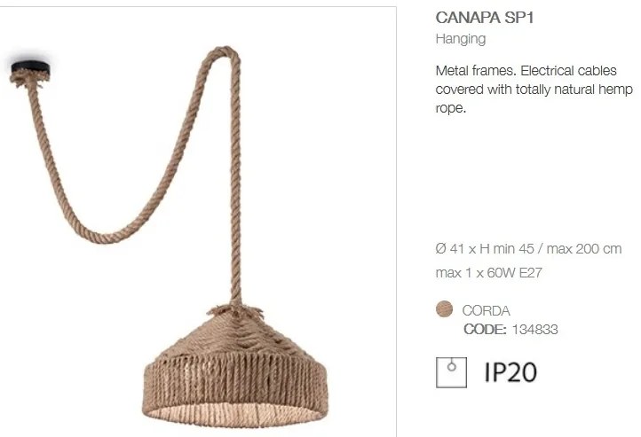 Pendul design rustic CANAPA SP1 134833