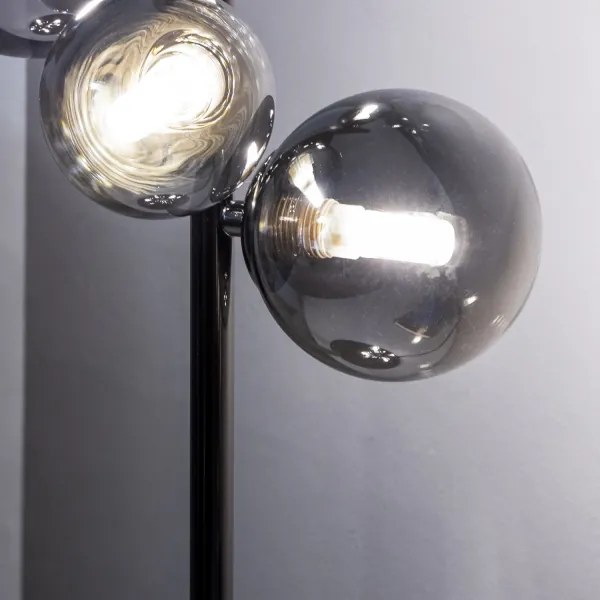 Brilagi - Lampă de masă LED MILLA 4xG9/3W/230V negru-cromat/sticlă fumurie