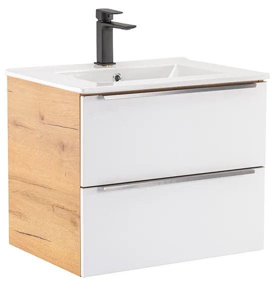 Dulap inferior Vario Trim 60 cu lavoar stejar-alb