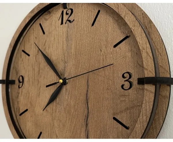 Li-Go 23628/DUB3 - Ceas de perete LED/1xAA Ø 32 cm stejar deschis/rotund