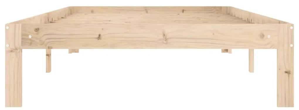 Cadru de pat, 100x200 cm, lemn masiv de pin Maro, 100 x 200 cm
