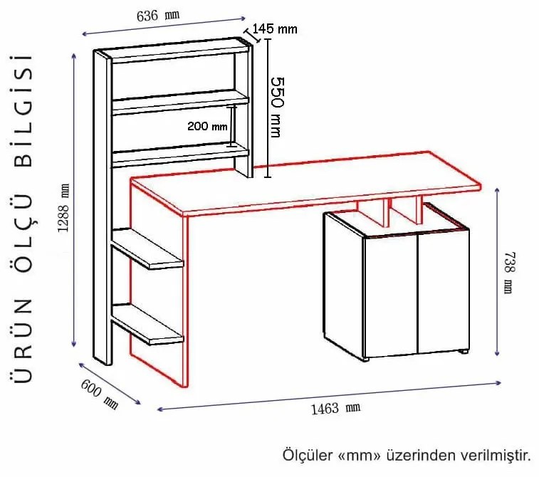 Birou Melis Nuc 146.3x73.8x60 cm