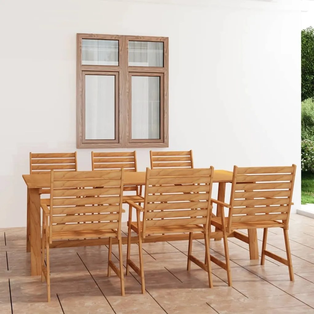 Set mobilier de gradina, 7 piese, lemn masiv de acacia