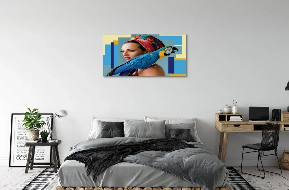 Tablouri canvas Macaw pe umăr