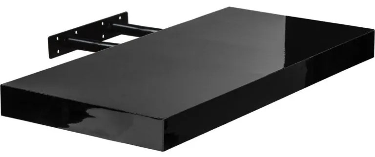 Raft de perete Volato, 90 cm, negru lucios