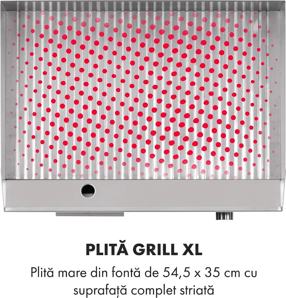 Klarstein Grillmeile 3000R, grătarul electric, 3000 W, placă de grill, 54,5 x 35 cm, striat