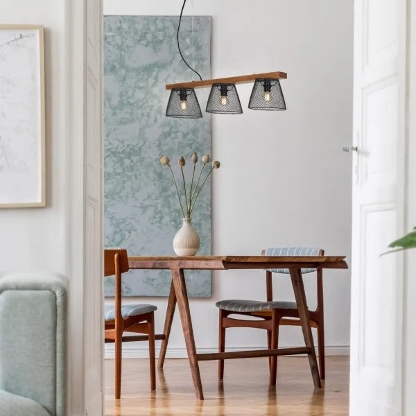 Lustră pe cablu Briloner 4077-035 WOOD & STYLE 3xE14/25W/230V