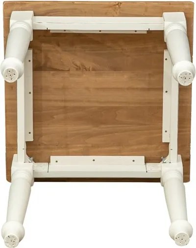 Masa fixa, L 70 70 H78 cm, culoare natur alb antic, Lemn Masiv