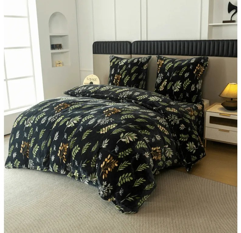 Lenjerie cocolino ZELNOIR negru Dimensiune lenjerie de pat: 70 x 90 cm | 140 x 220 cm