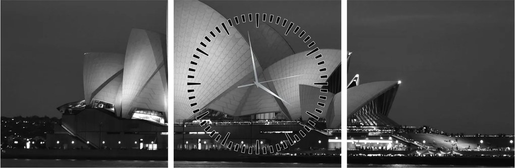 Tablou cu Opera din Sydney (cu ceas) (90x30 cm)
