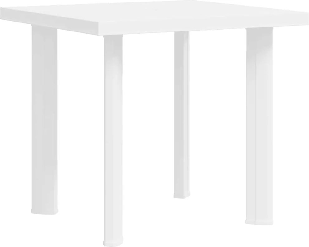 vidaXL Masă de grădină, alb, 80 x 75 x 72 cm, plastic