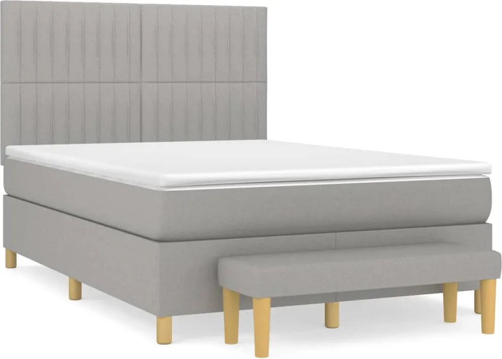 vidaXL Pat continental, gri deschis, 140x200 cm, material textil