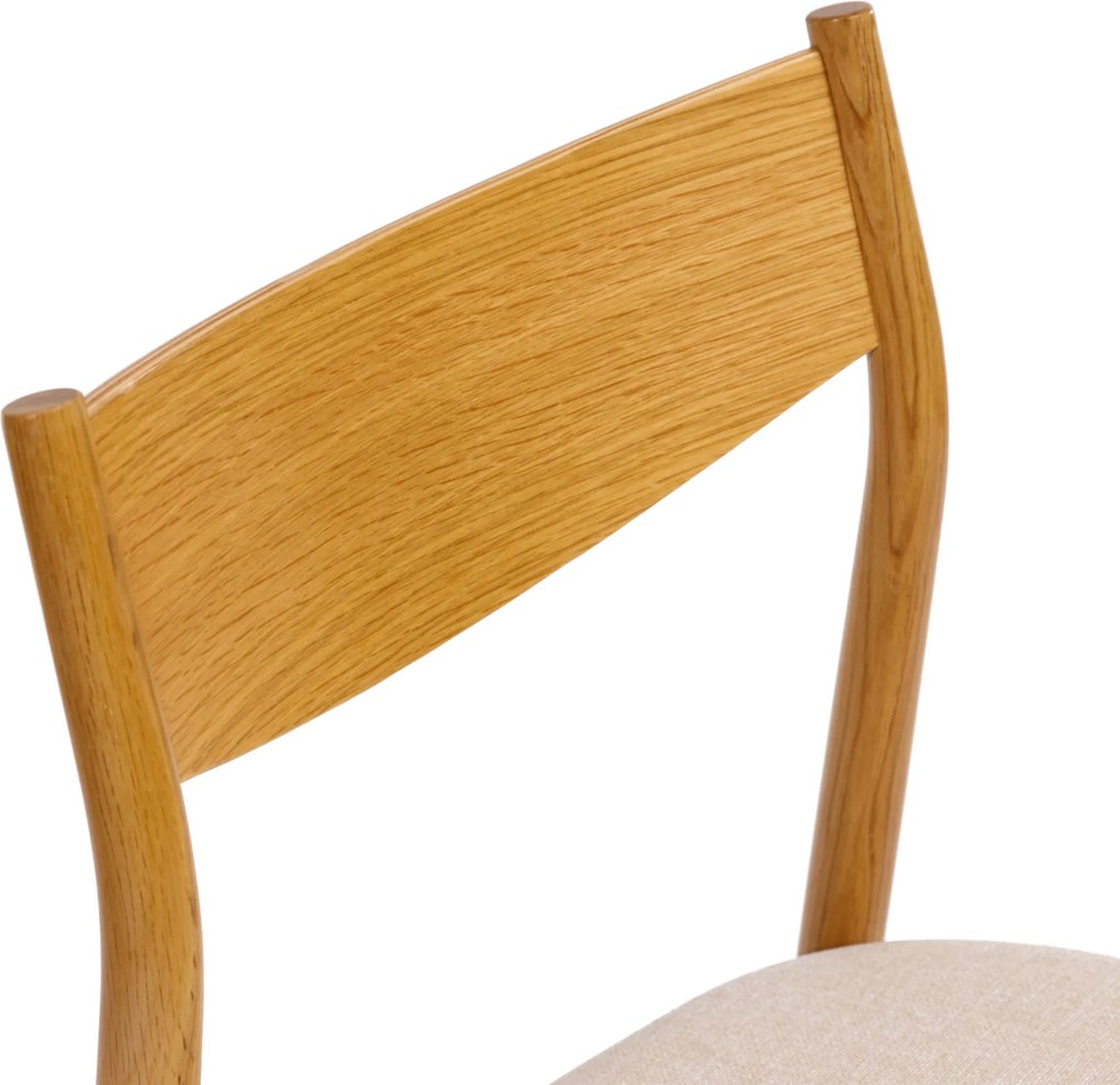 MAZZONI EXPORT CAMELIA Bej Deschis/cadru Stejar Natural - SCAUN DIN LEMN TAPIȚAT PENTRU LIVING SUFRAGERIE BUCĂTĂRIE MODERN CLASSIC