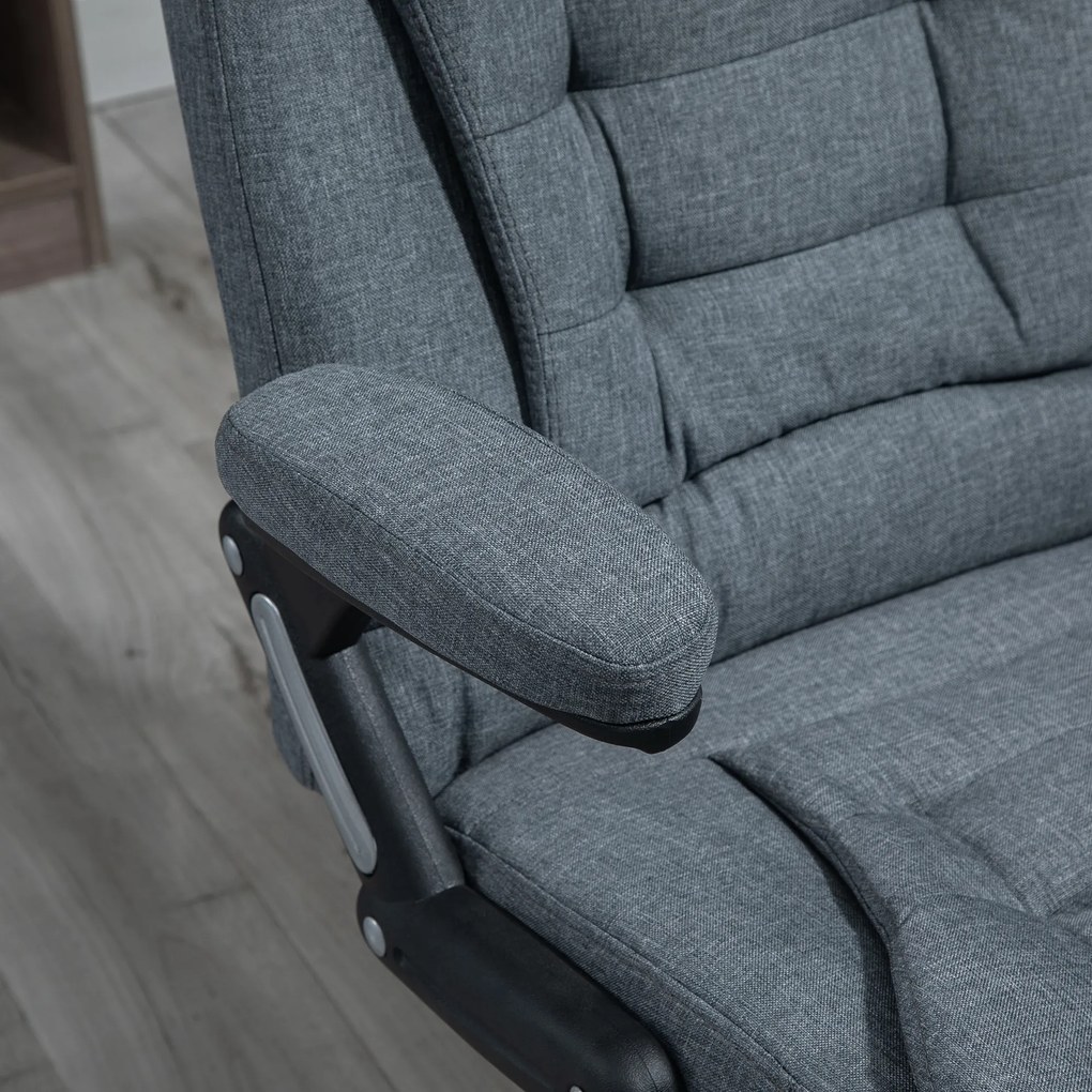 Vinsetto Scaun de Birou Ergonomic, Gri, Înclinabil, Înălțime Ajustabilă, 67x72x110-120cm, Confort Superior | Aosom Romania