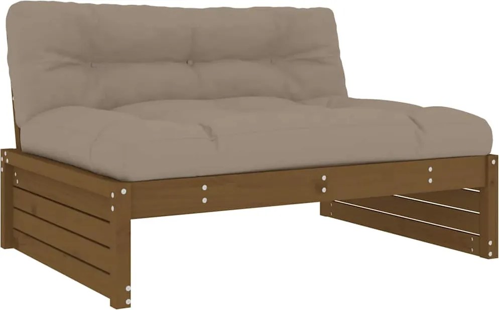 vidaXL Canapea de mijloc, 120x80 cm, maro miere, lemn masiv de pin