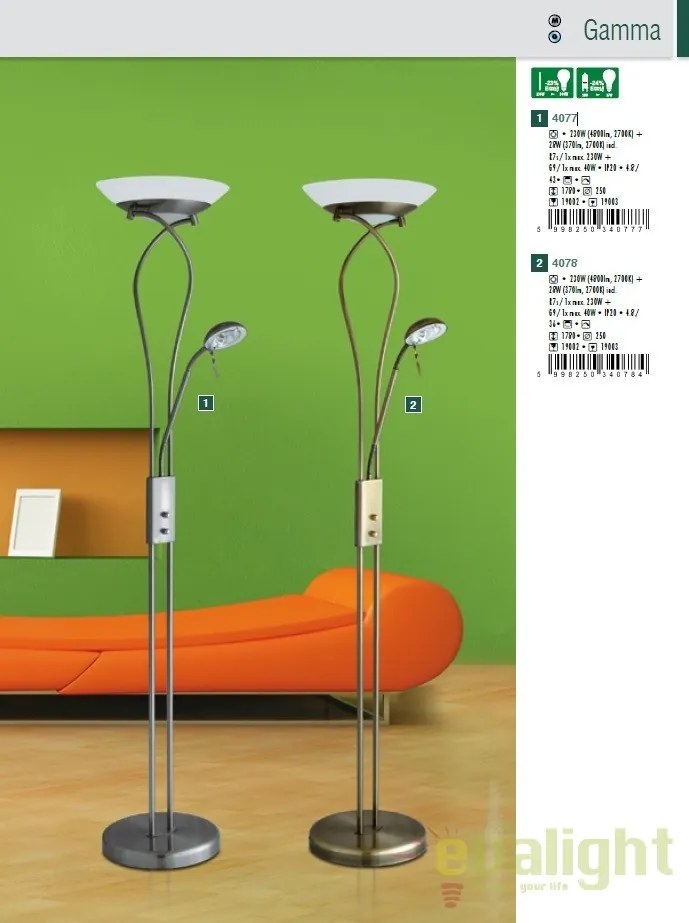 Lampadar modern, Lampa de podea, Gamma 4077 RX