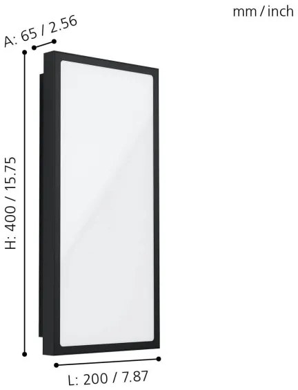 Aplică LED de exterior CASAZZA LED/16W/230V IP44 Eglo 99533