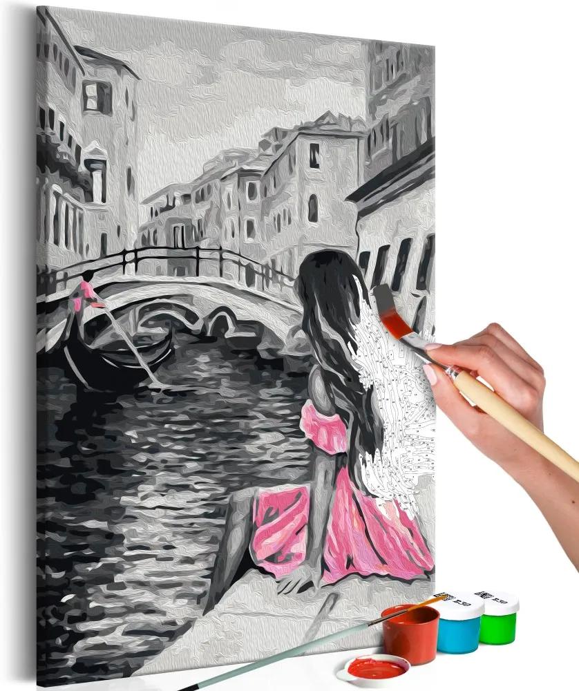 Bimago Pictura pe numere - Venice (A Girl In A Pink Dress)