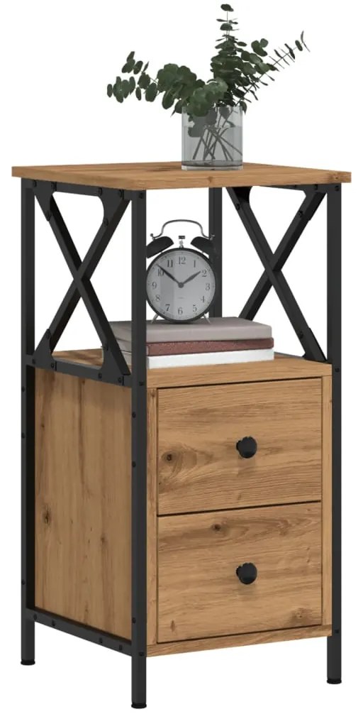 vidaXL Noptiere 2 buc. stejar artizanal, 34x35,5x70 cm, lemn prelucrat