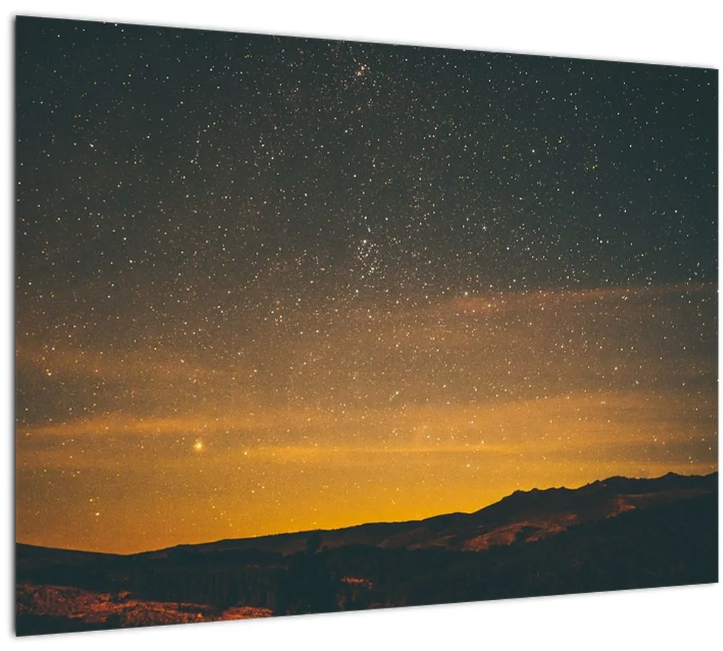 Tablou pe sticlă cu cerul înstelat (70x50 cm)