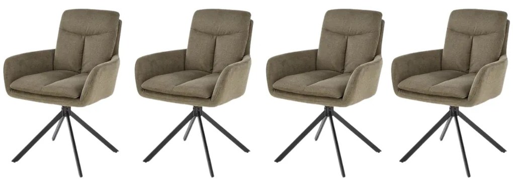 Set 4 scaune rotative K536 stofa olive