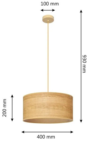 Lustră pe cablu ALBA 1xE27/15W/230V d. 40 cm maro