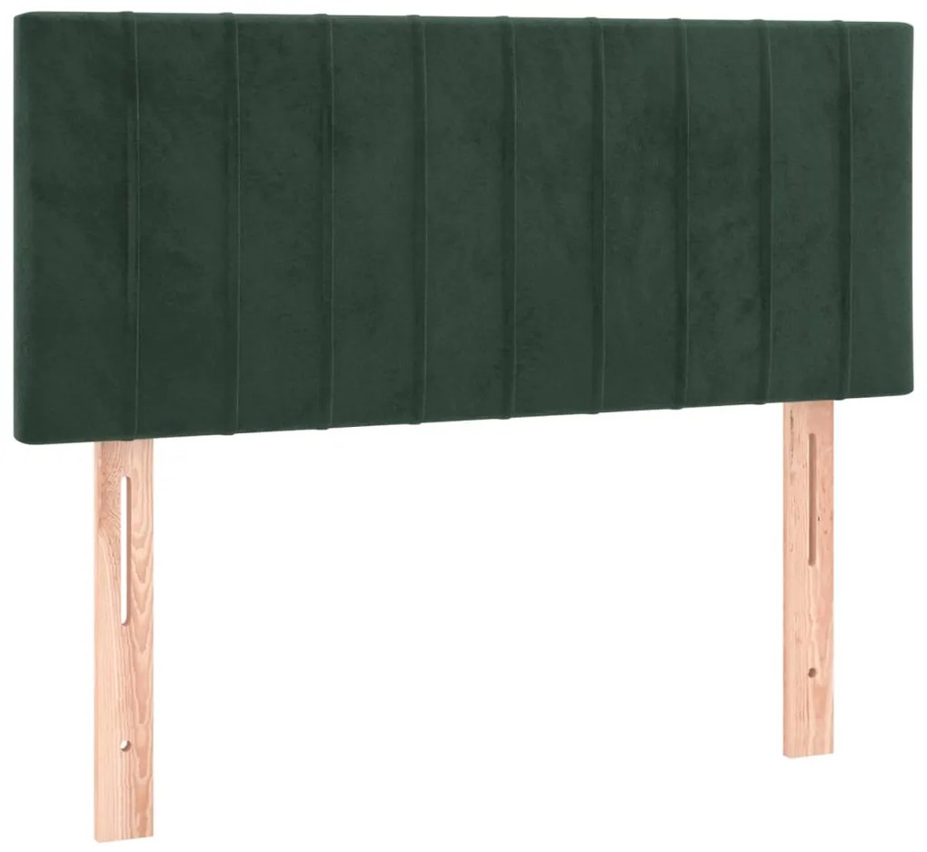 346239 vidaXL Tăblie de pat, verde închis, 100x5x78/88 cm, catifea