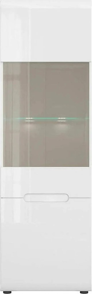 Vitrina AZTECA TRIO REG1W1D-19-6, alb, PAL/sticla securizata, 60x41x19
