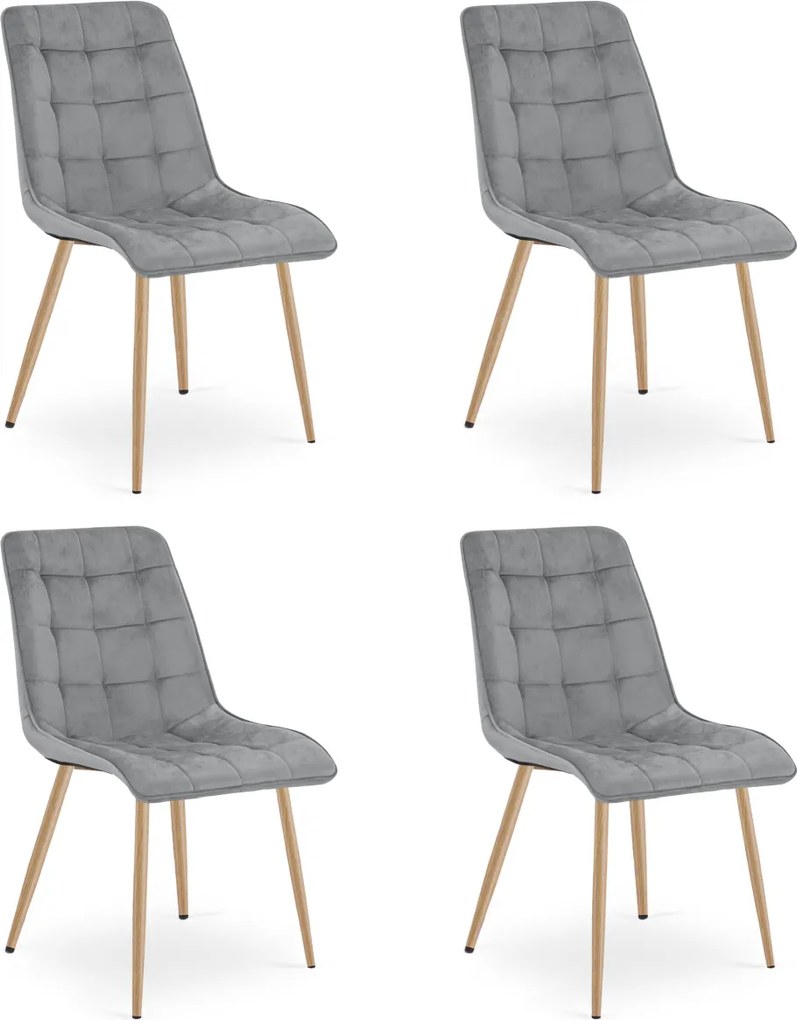 Scaun de masa SPLIT VELVET, gri deschis