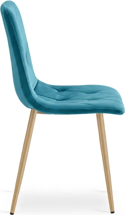 Scaun de sufragerie catifea turcoaz LIBRA