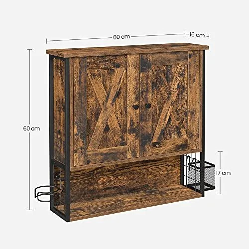 Dulap de depozitare pentru lavoar, Vasagle, Negru , 60x16x60 cm