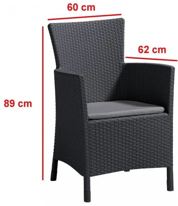 Set de mobilier de grădină Liowa 6+1 în culoarea grafit