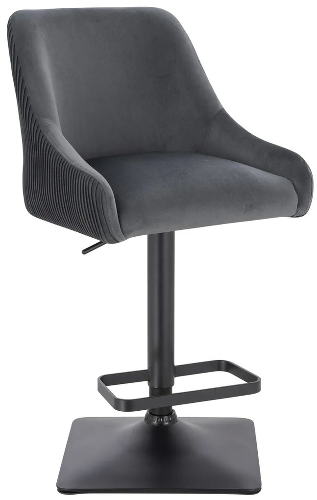 HR920KW Scaun Grafit din Catifea cu Bază Neagră