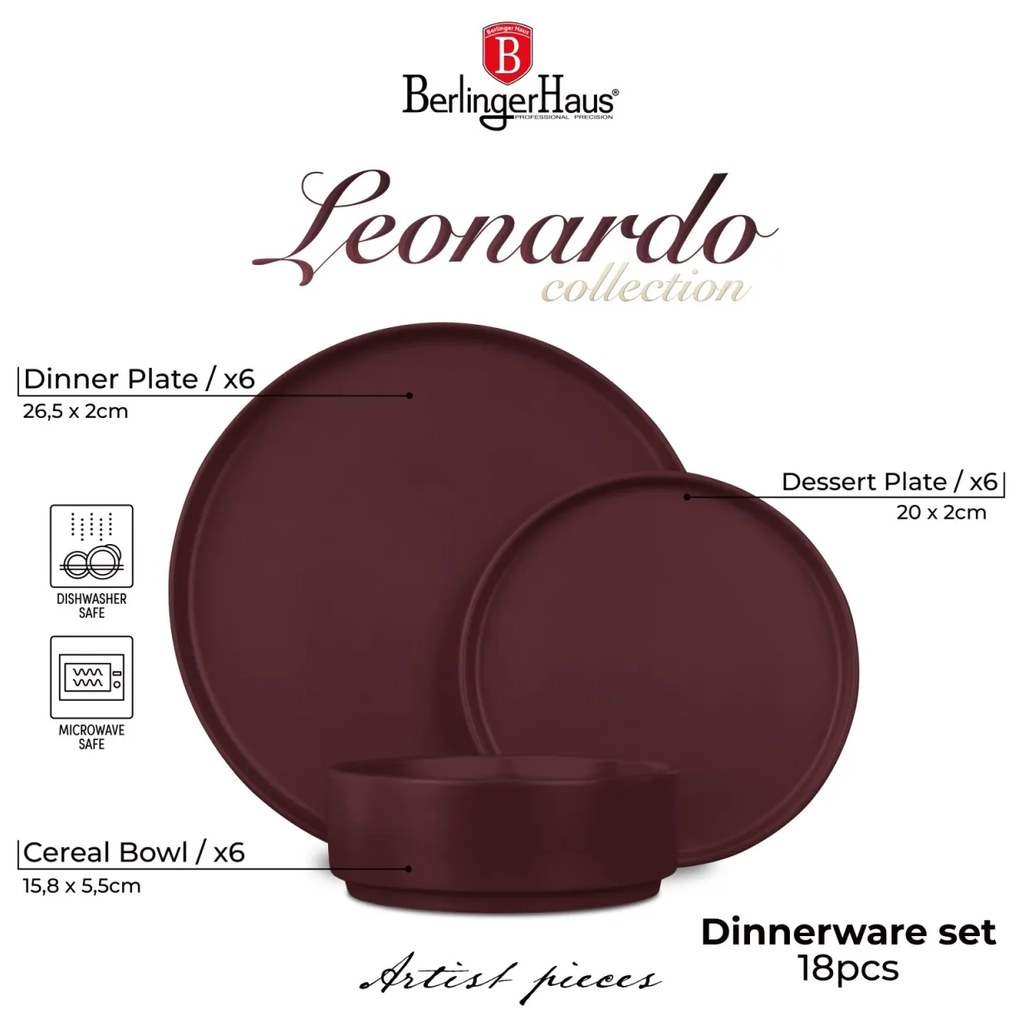 Set farfurii 18 piese Leonardo Collection Berlinger Haus BH 10007