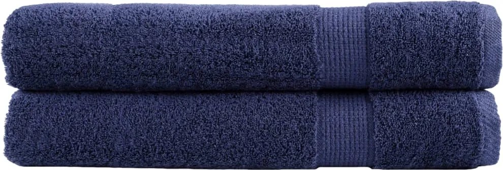 vidaXL Prosoape premium, SOLUND 2 buc bleumarin 100x200cm 600gsm