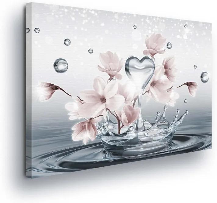 GLIX Tablou - Flowers in Water Drops 100x75 cm