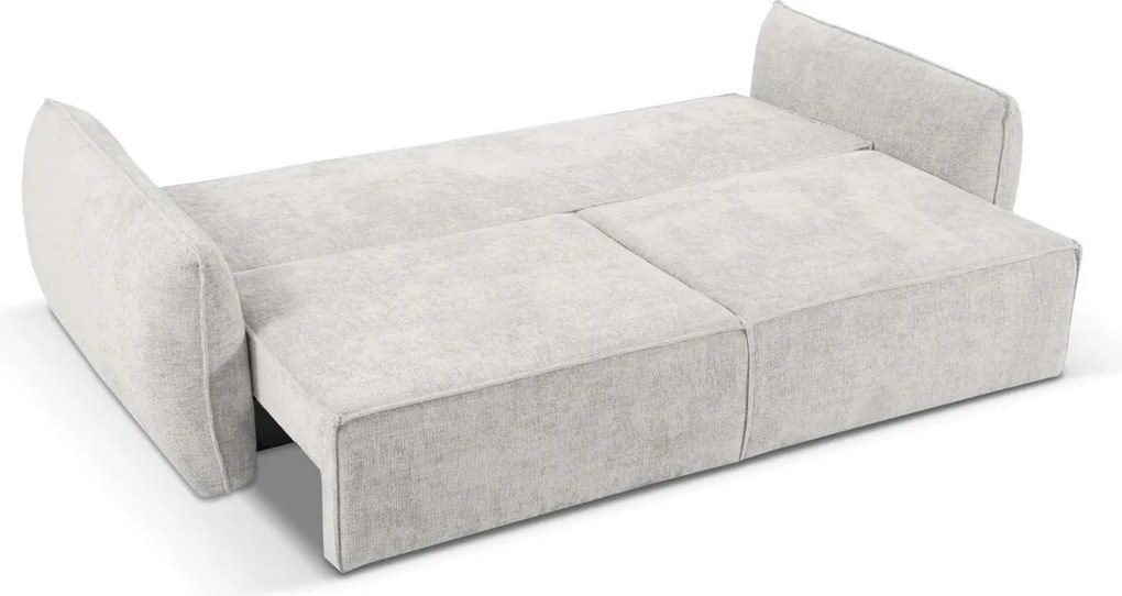 Canapea extensibila 3 locuri, Kaelle, Micadoni Home, BL, 244x97x91 cm, poliester chenille, gri deschis