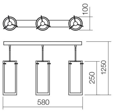 Redo 01-1257 - Lustră QIPAO pe cablu, 3x E27, 42W, 230V