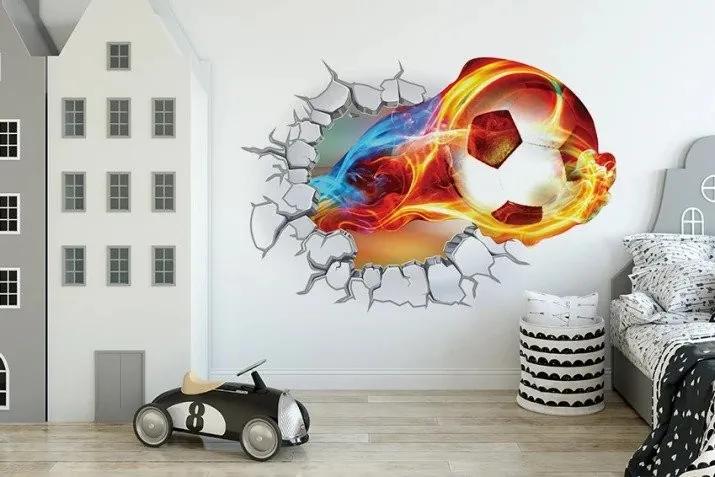 Autocolant de perete minge de fotbal 3D 95 x 140 cm