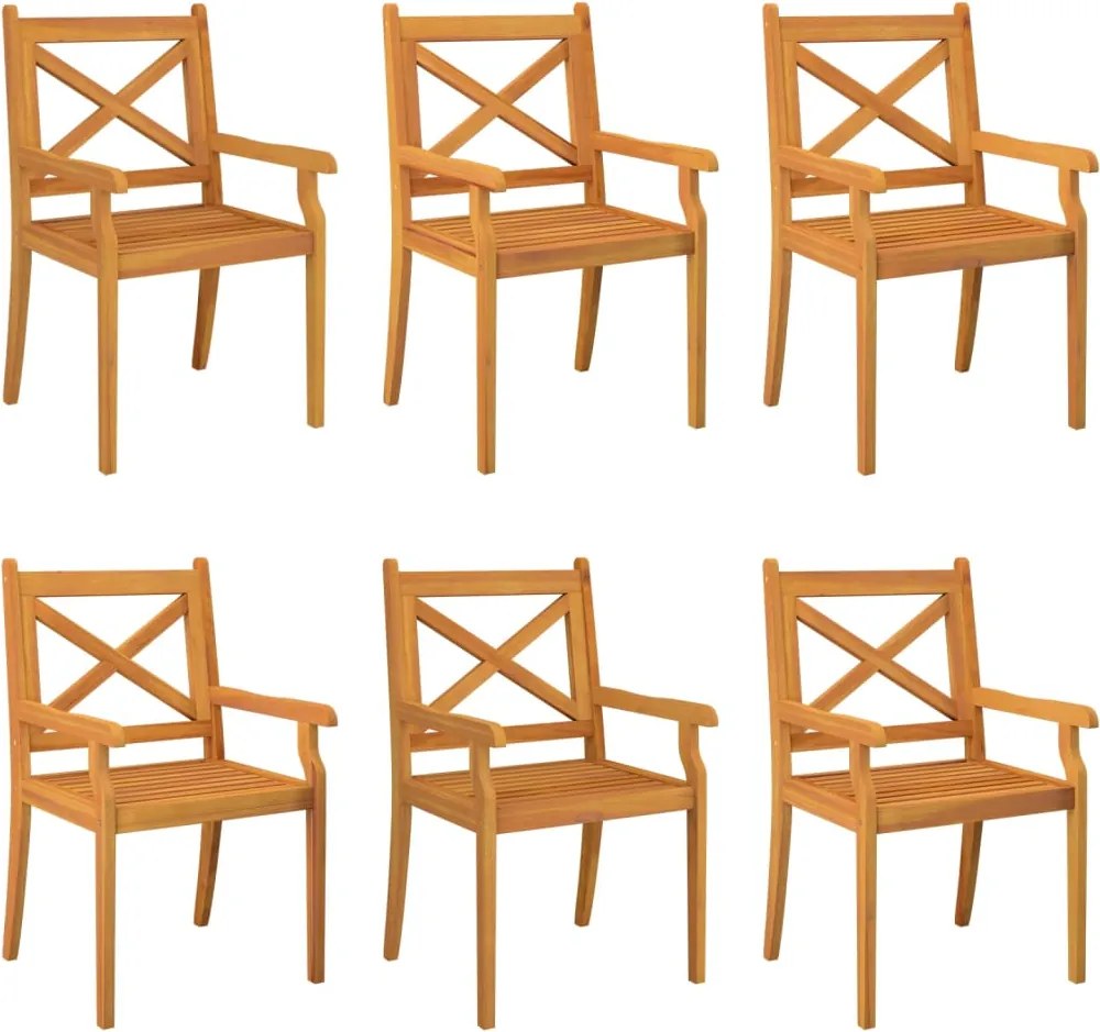 vidaXL Scaune de exterior, 6 buc., lemn masiv de acacia
