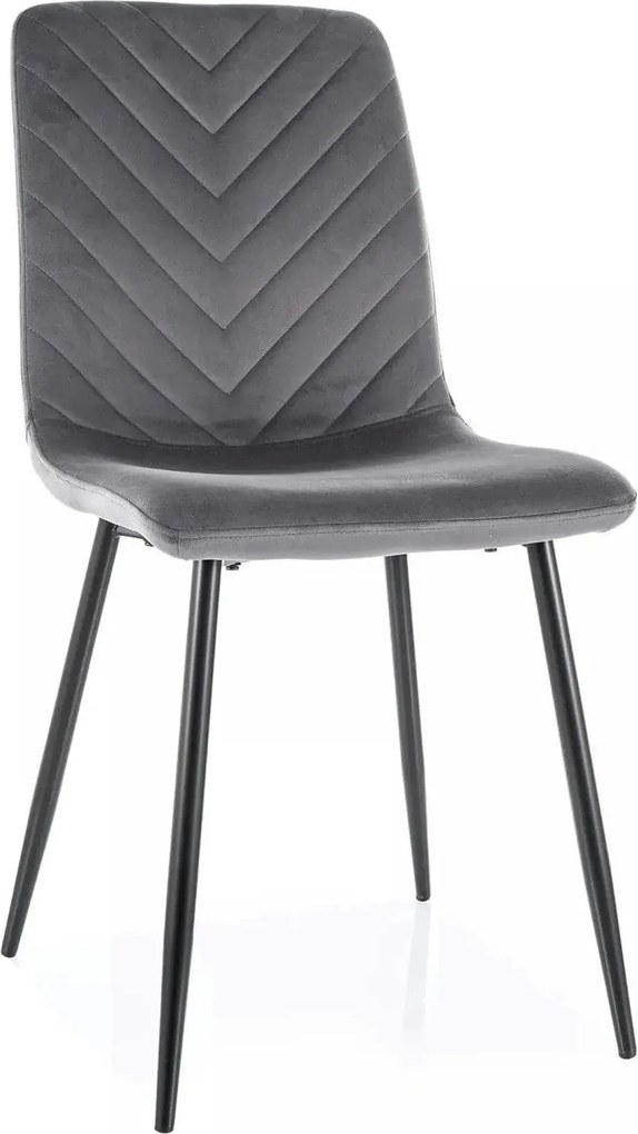 Scaun DAREN, gri - Bluvel 14, stofa catifelata/metal, 45x39x91 cm