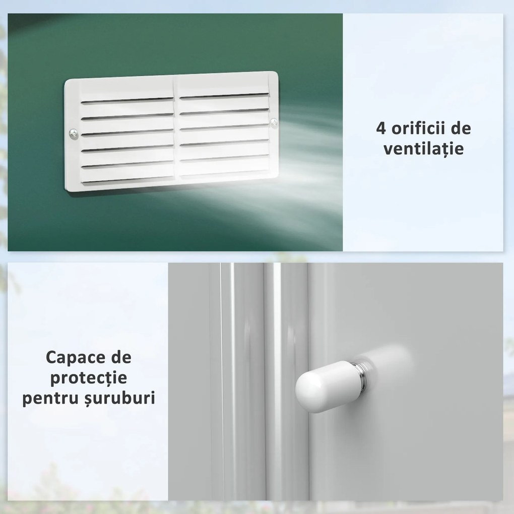 Outsunny Magazie pentru Unelte din Oțel Galvanizat, Magazie pentru Organizare și Depozitare 3.4x3.86x2 m, Verde | Aosom Romania